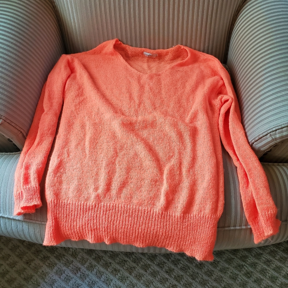 Orange long sleeve sweater made in Italy